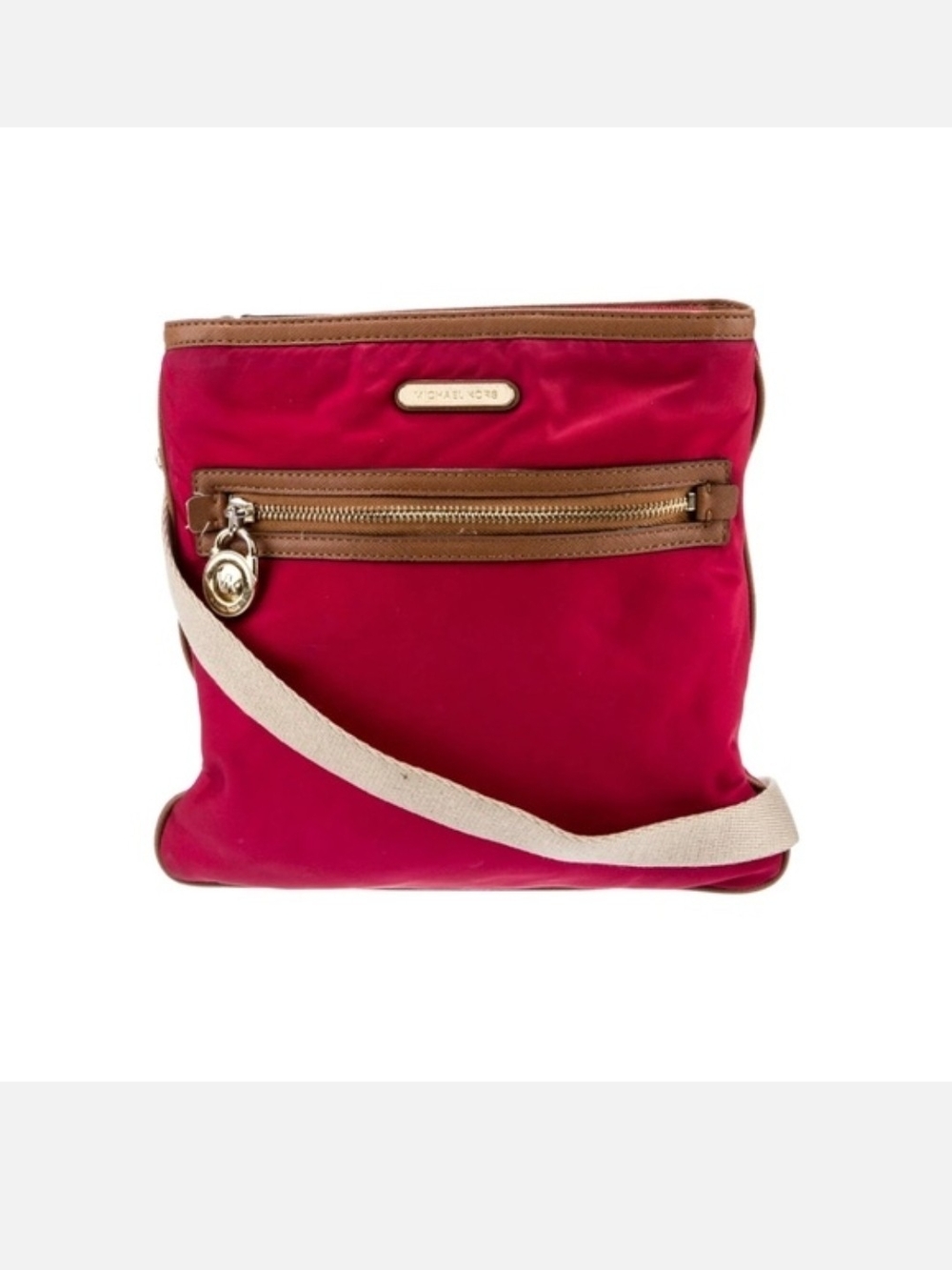 Michael Kors Red Crossbody with Tan Trim